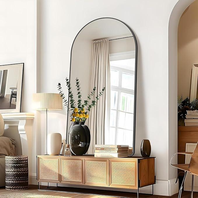 GLASHOM Arched Bathroom Mirror, 30"x50" Black Arched Mirror for Bathroom, Wall Mounted Mirror, Vanity Wall Mirror Metal Frame for Bedroom, Entryway, Living Room, Vertically Hanging - ModernBath