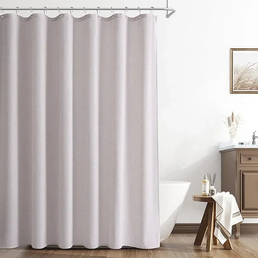 Naturoom Champagne Linen Shower Curtain, Cloth Textured Fabric Shower Curtain Set with Hooks, Simple Elegant Modern Farmhouse Country Ultra Thick Bath Curtains for Bathroom,Water Repellent,72x80 - ModernBath