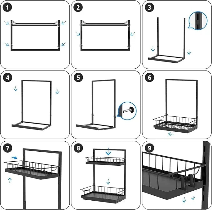 WOWBOX Under Sink Organizer 2 Pack, 2-Tier Cabinet Organizer for Kitchen, Bathroom, Slide Out Drawer Under Sink Organizers and Storage, Metal Organizing Rack for Pantry, Cabinet, Closet - ModernBath