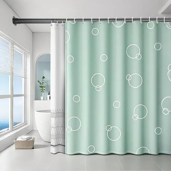 Anndason Double Shower Curtain Rod 28 to 100 Inches Elegant Double Shower Rod Adjustable Wall Mounted Double Shower Curtain Pole for Bathroom (Black, 28 to 100") - ModernBath