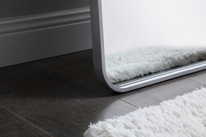 ARS Concepts Aura, Soft Corner Metal Rectangular Mirror 18X60 Inch in, Modern, Silver - ModernBath