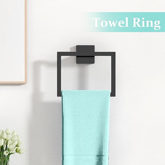 20-Piece Matte Black Bathroom Hardware Set, 24 Inch Bath Towel Bar Set, Stainless Steel Wall Mounted Towel Rack for Bathroom - ModernBath