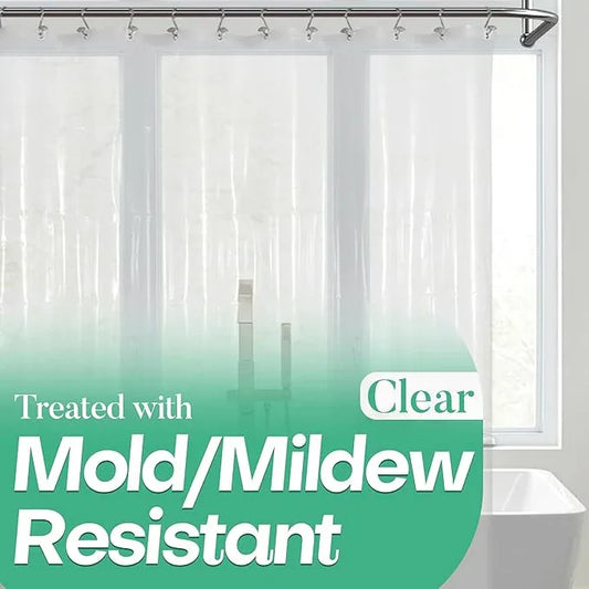 Mrs Awesome Clear Shower Curtain Liner with 3 Magnets, 72x72 Premium Flexible Sturdy Plastic Shower Curtain for Bathroom Lightweight, Waterproof, Clear - ModernBath