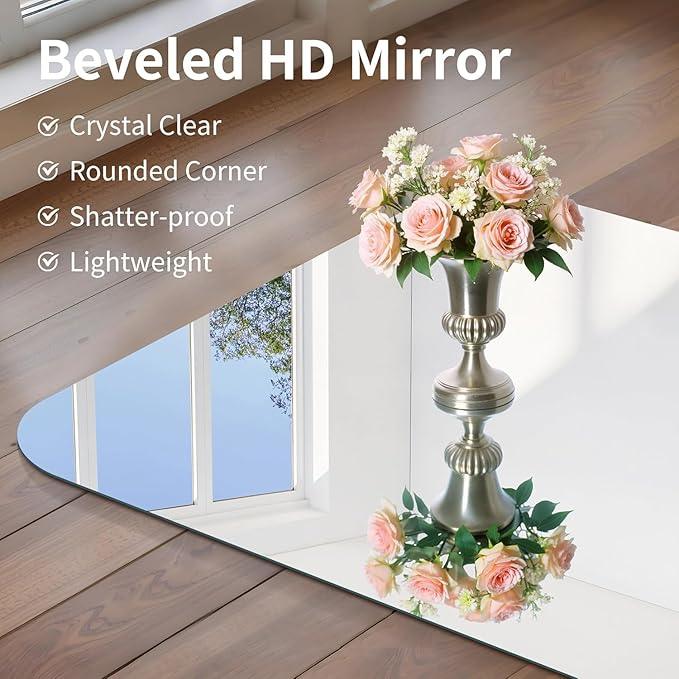CILIBER Frameless Wall Mirror, 24" x 48" Bathroom Mirror Rounded Corner, HD Shatterproof Vanity Mirror with Polished Edge for Over Sink, Bedroom, Entryway, Vertical or Horizontal - ModernBath