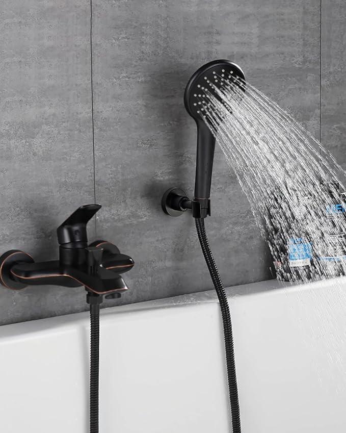 PHASAT Shower Head Holder Wall Mount SUS304 Stainless Steel Shower Wand Holder,Adjustable Handheld Shower Head Bracket Holder Matte Black,A13021B - ModernBath