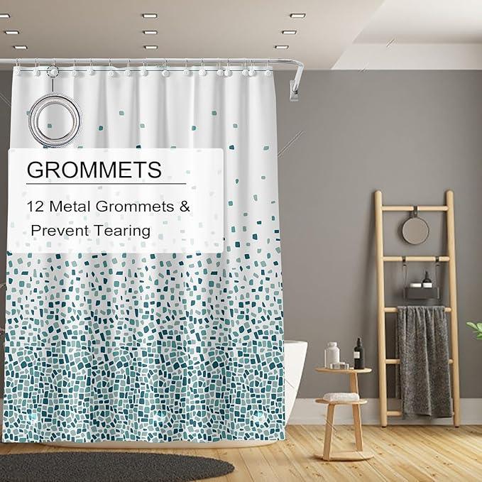 TIKABC Shower Curtain Liner, 4G PEVA Shower Liner, Plastic Waterproof Shower Curtains, with Grommet Holes and 3 Magnetic Weights(Gradient Green) - ModernBath