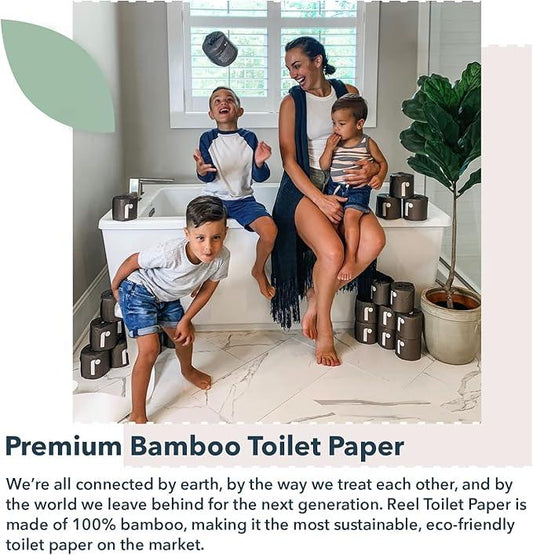 Bulk Reel Premium Toilet Paper - 2 Pack - 48 Rolls of Toilet Paper - 3-Ply Made From Tree-Free - Zero Plastic Packaging - ModernBath