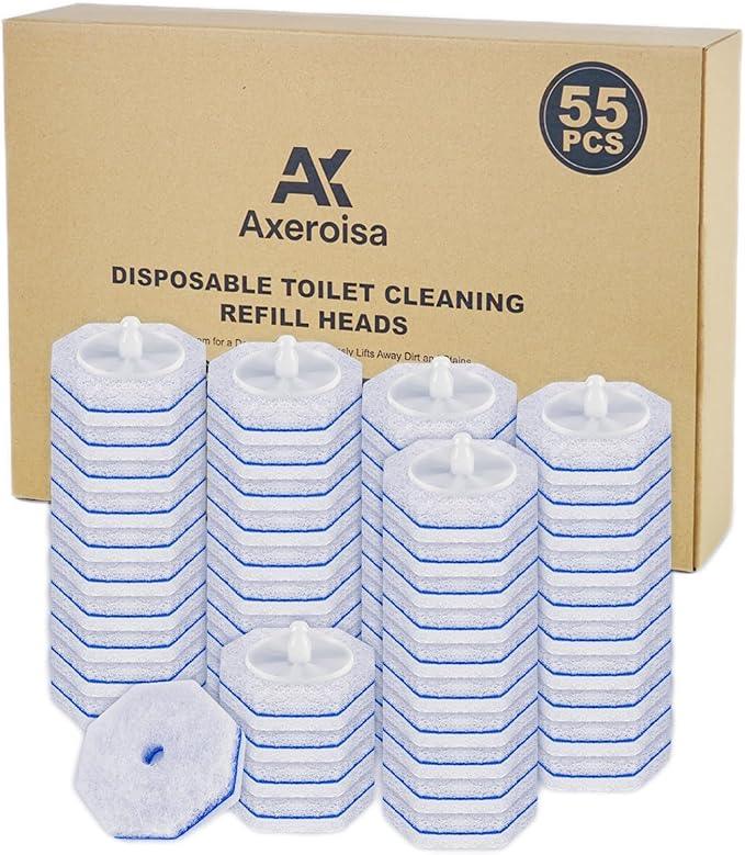 55 Pcs Toilet Wand Refills for Clorox, Upgrade Disposable Replacement Heads, Compatible with Clorox Toilet Wand for Bathroom Multi-Surface Cleaning - ModernBath