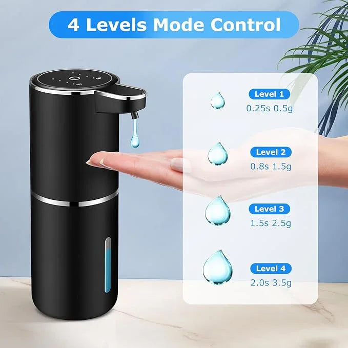 Automatic Soap Dispenser Touchless,Liquid Soap Dispenser with 4 Adjustable Levels,12.8oz USB Rechargeable and Wall Mounted,Smart Hand Soap Dispenser for Bathroom,Kitchen Sink,Dish Soap(Black) - ModernBath