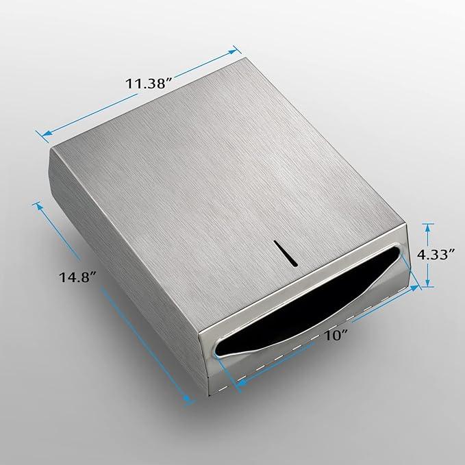 Paper Towel Dispenser Wall Mount - Multifold Trifold Paper Towel Dispensers, Large Capacity Stainless Steel Tissue Holder, Suitable for Bathrooms and Public Places - ModernBath