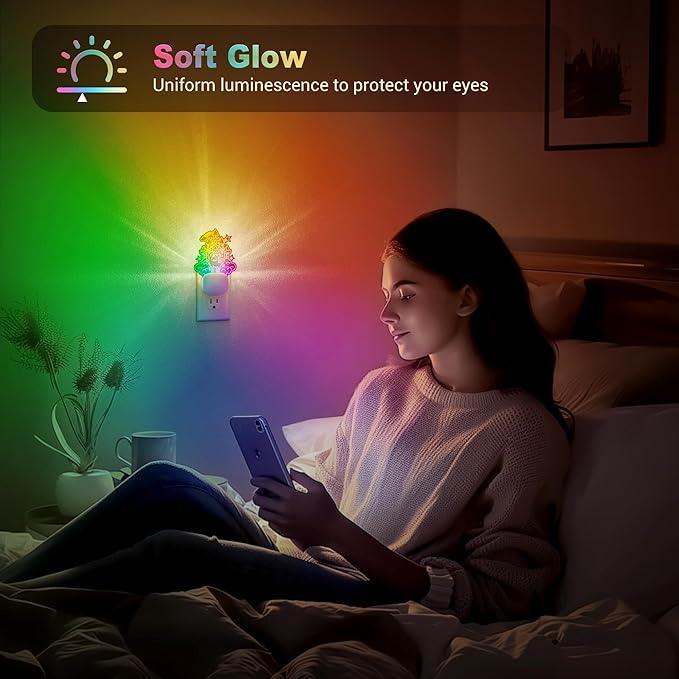 JandCase Castle Kids Night Light, 10 Color Changing, Dusk to Dawn Sensor, Acrylic RGB Nightlight for Kids Girls Bedroom, Gifts for Girls - ModernBath