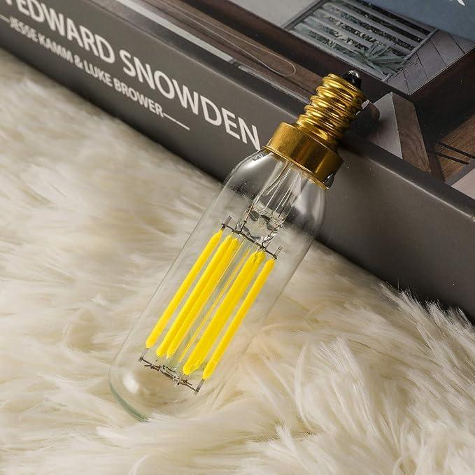 Leools Dimmable t6 led Bulb 60W Candelabra led 4000K Clear 600lm 6W e12 Edison Bulb Neutral White 12Pack - ModernBath