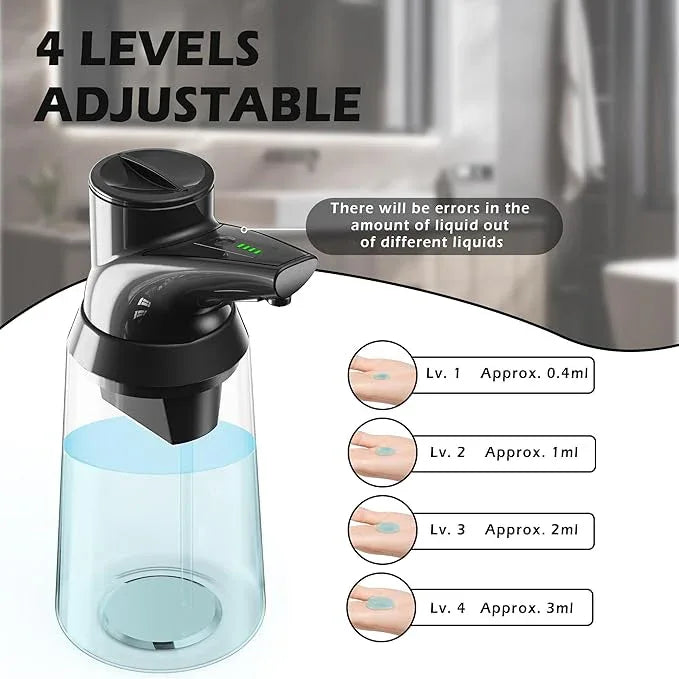 Greatmay Adjustable Automatic Soap Dispenser Touchless, 4 Adjustable Levels，Battery Powered Operated Sensor Liquid Soap Pump，Touch-Free Hand Sanitizer Dispenser - ModernBath