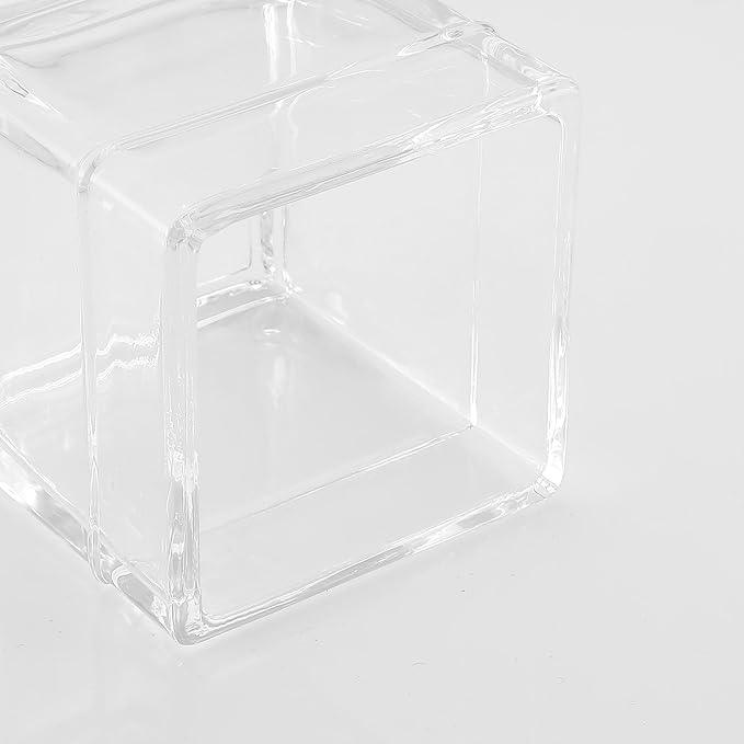 Indecor Home Glass Cotton Jar Holder 2 Pack– Brushed Gold Lid, Elegant Bathroom Storage Canister for Qtips, Cotton Balls, Floss, Makeup Organizer, Vanity & Bathroom Organization - ModernBath