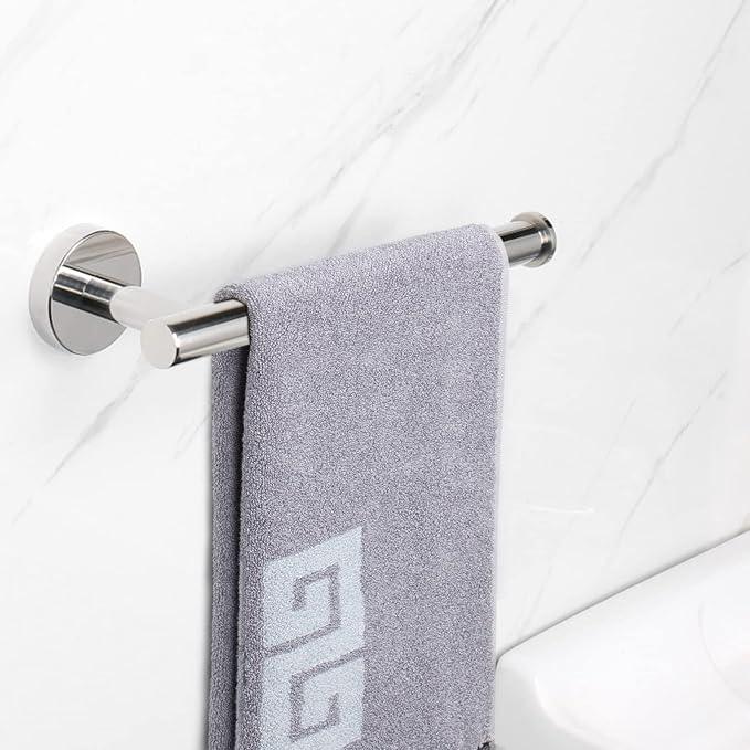 NearMoon Hand Towel Holder/Towel Ring, Thicken Stainless Steel Hand Towel Bar for Bathroom, Rustproof Wall Mounted Towel Rack, Contemporary Style Bath Accessories, 9 Inch (5 Pack, Chrome Finish) - ModernBath
