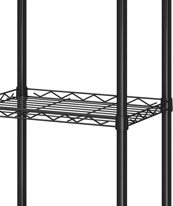 HOMEFORT 5-Tier Wire Shelving 5 Shelves Unit Metal Storage Rack Durable Organizer Perfect for Pantry Closet Kitchen Laundry Organization in Black, 16.5" W x 11.4" D x 47" H - ModernBath