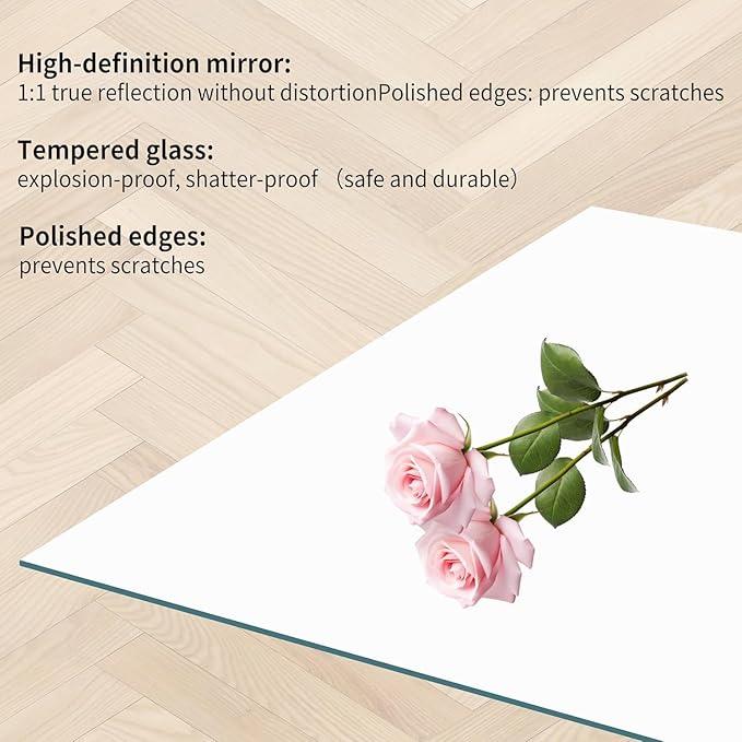 KOCUUY Frameless Mirror, 36"x48" Bathroom Mirror for Over Sink, Unframed Vanity Mirror, Large Rectangle Mirror for Bathroom, Bedroom, Living Room, Entryway, Upgraded Shatterproof - ModernBath
