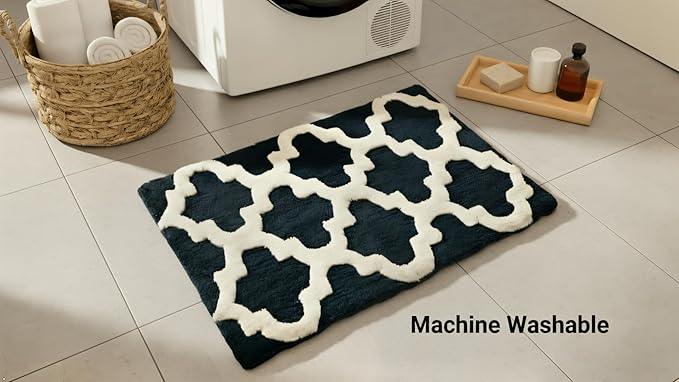 C23 Luxury Bathroom Rugs, Bath Mat - 20"x32" & 16"x24", 2200 GSM Tufted Cotton Bathroom Mat, Ultra-Absorbent Quick Dry Heavyweight Non-Slip Bathmat, Thick Soft Plush Machine Washable Bath Rug - 2 Pack - ModernBath