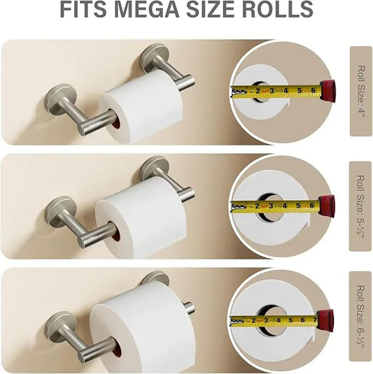 Toilet Paper Holder Wall Mount, Brushed Nickel Double Post Pivoting Toilet Paper Roll Holder for Bathroom, Commercial Toilet Tissue Dispensers, Stainless Steel - ModernBath