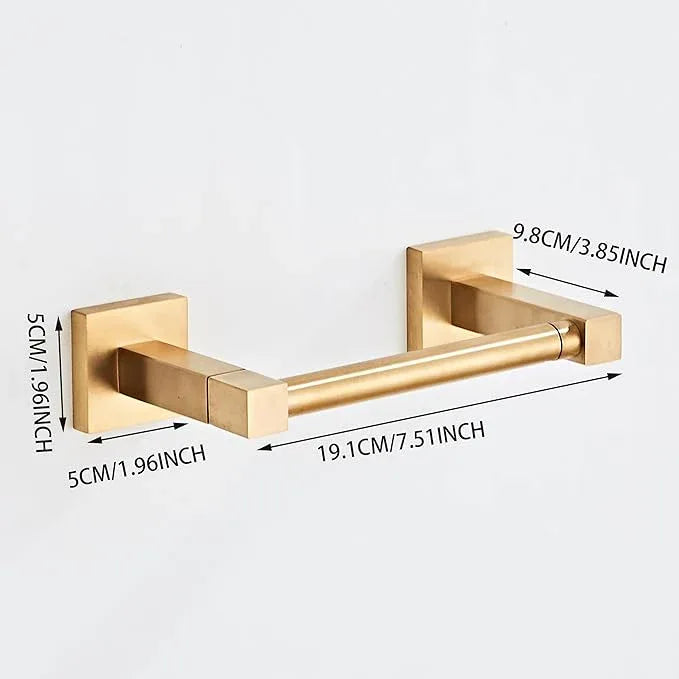 Brushed Gold Toilet Paper Holder Wall Mount, Bathroom Toilet Paper Holder for SUS 304 Stainless Steel, Double Post Pivoting Square Toilet Paper Roll Holder for Bathroom RV Paper Towels for TP - ModernBath