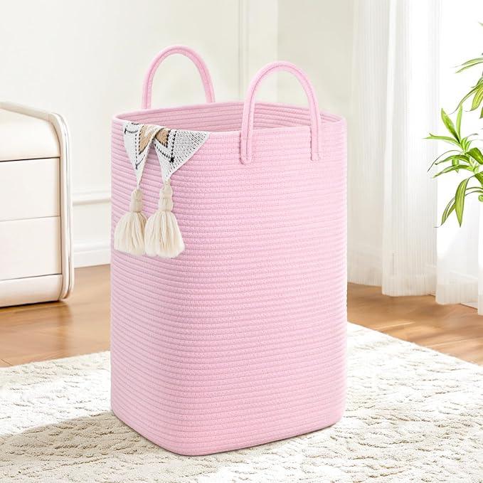 Laundry Basket,Woven Cotton Rope Laundry Hamper,80L Versatile Storage for Dirty Clothes,Baby Toys,and Blankets in Bathroom, Nursery,and Living Room - ModernBath