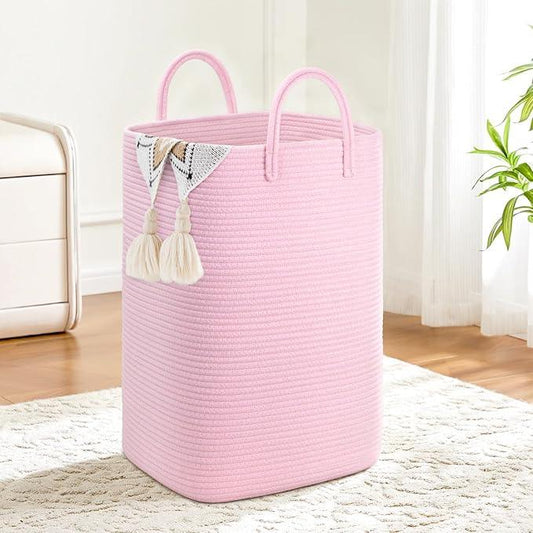 Laundry Basket,Woven Cotton Rope Laundry Hamper,80L Versatile Storage for Dirty Clothes,Baby Toys,and Blankets in Bathroom, Nursery,and Living Room - ModernBath
