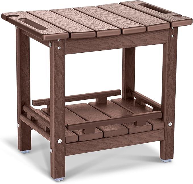 nalone Shower Bench, HDPE Shower Benches for Inside Shower, Small Shower Chair Seat for Shaving Legs with Storage Shelf & Handles, Indoor and Outdoor Use (Wood) - ModernBath
