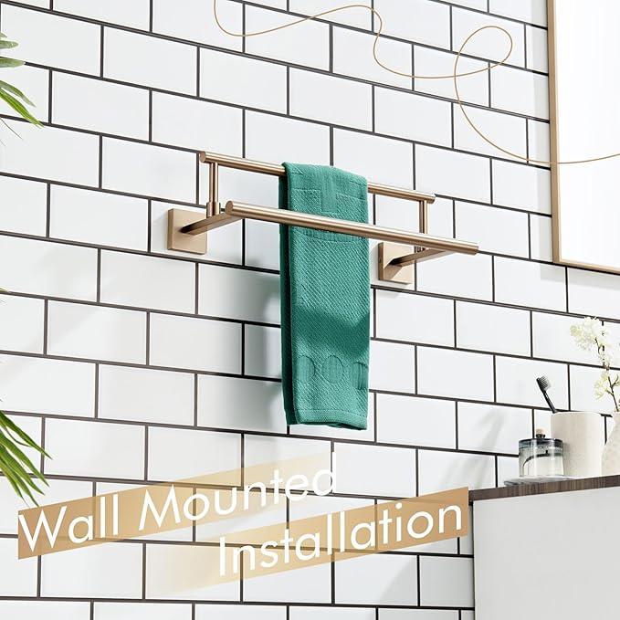 KOKOSIRI Hand Towel Bar 16-Inch Towel Holder Bathroom Rack for Bath Cabinet Towel Rails Champagne Bronze Stainless Steel B5009CPG-L16 - ModernBath