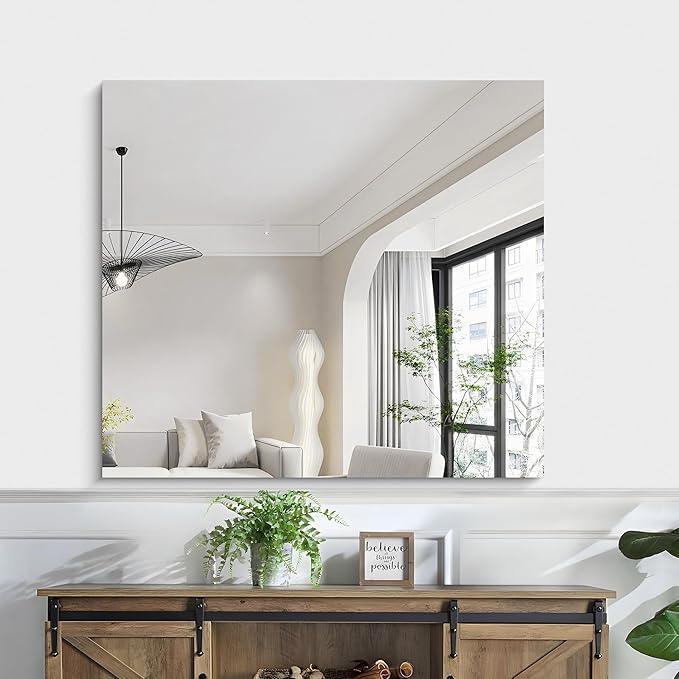 KOCUUY Large Frameless Mirror,36x40 Inch Rectangle Bathroom Vanity Mirror for Over Sink, Upgraded Shatterproof Unframed Design for Bedroom, Living Room, Entryway - ModernBath