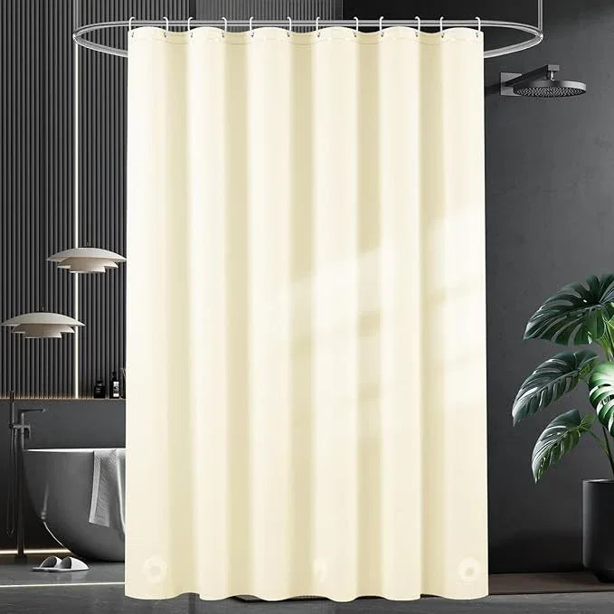 UFRIDAY Beige Shower Curtain Liner Premium PEVA 72 x72 inch,Heavy Duty Shower Curtain with 3 Weighted Magnets, Plastic Waterproof Grey Shower Curtains for Bathroom with 12 Hooks - ModernBath