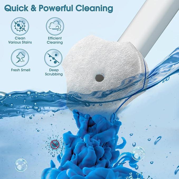 Disposable Toilet Brush with 48 PCS Refills, Disposables Toilets Cleaning System with Handle, Storage Caddy and 48Toilet Bowl Refill Heads for Bathroom Cleaning - ModernBath