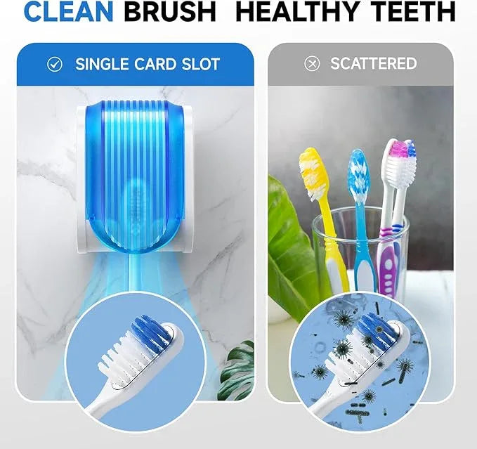 Toothbrush Holders for Bathrooms【Upgrade Single Slot Design】 Toothbrush Holder Wall Mounted with Cover Moisture-Proof and Dust-Proof Toothbrush Storage Organizer for Shower Family and Travel 5PCS - ModernBath