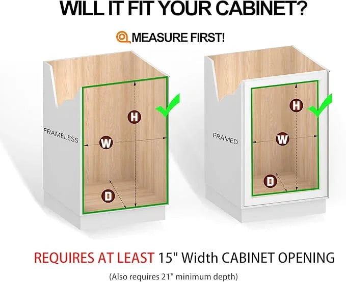 Cabinet Pull Out Shelves (14" W x 21" D), Heavy-Duty Pull Out Shelves for Kitchen Cabinets, Chrome-Plated Steel Slide Out Shelf - ModernBath