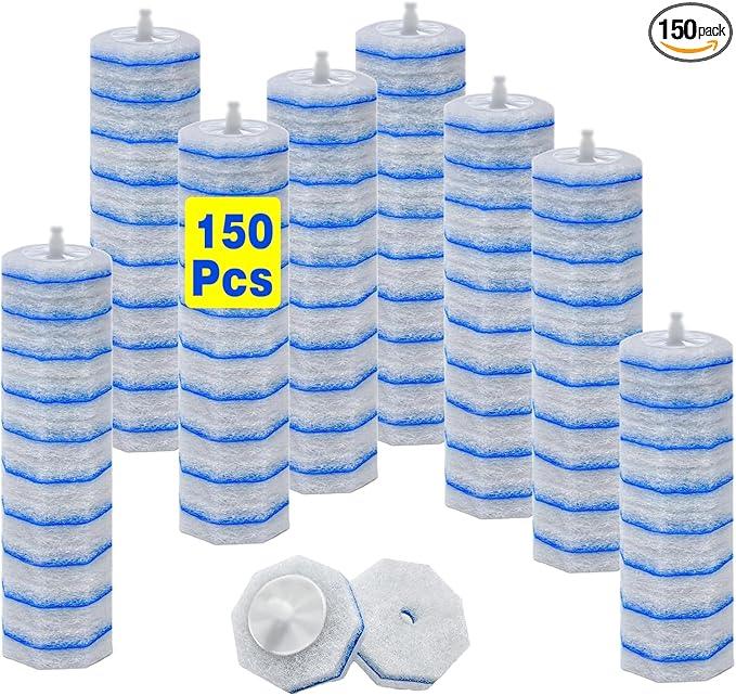 2X Cleaning Power Upgrade Formula Toilet Wand Refills for Clorox, 150 Count Disposable Toilet Bowl Cleaner Wand Refills - No Falling Apart, Fits Most Brand Toilet Brushes Cleaning System - ModernBath