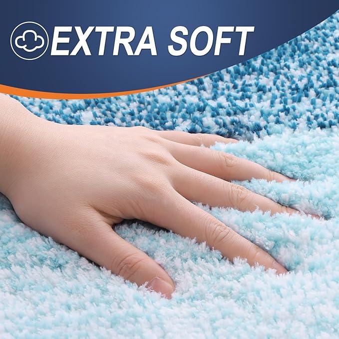 OLANLY Bathroom Runner Rugs 59x20, Extra Soft Absorbent Microfiber Bath Rugs, Rubber Backing, Quick Dry, Washable Bath Mats for Bathroom Floor, Tub and Shower, Home Decor Accessories, Peacock Blue - ModernBath