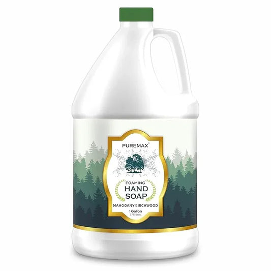 Puremax Foaming Hand Soap Refills | Mahogany Birchwood | Gentle, Moisturizing | All-Natural | Made in USA | 128 Fl Oz (1 Gallon) | - ModernBath
