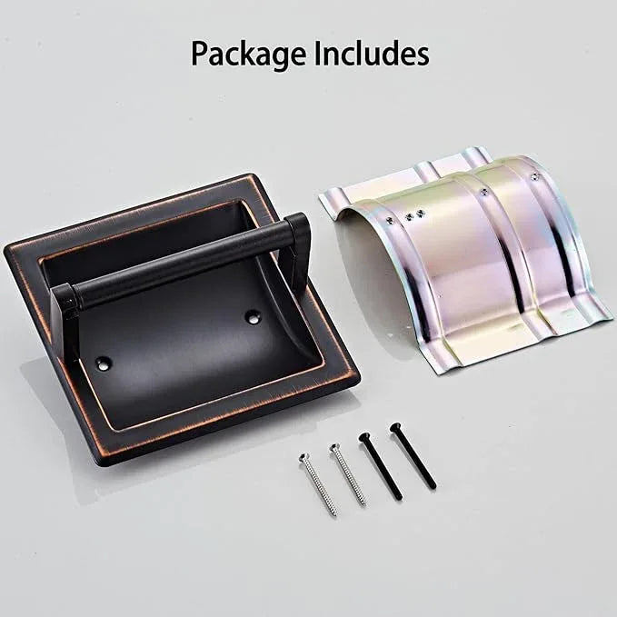Oil Rubbed Bronze Recessed Toilet Paper Holder,Pivoting Toilet Tissue Holder,Made of SUS304 Stainless Steel, in Wall Toilet Paper Holder with Bracket - ModernBath