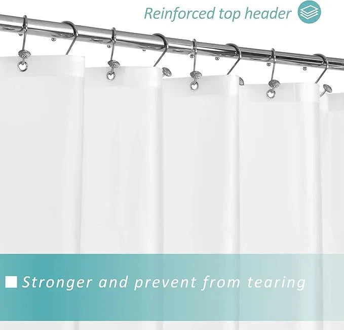 Mrs Awesome 72x96 X-Long Frosted Shower Curtain Liner with Magnets, Extra Long PEVA Plastic Shower Curtain for Bathroom, 72 x 96, Frost - ModernBath
