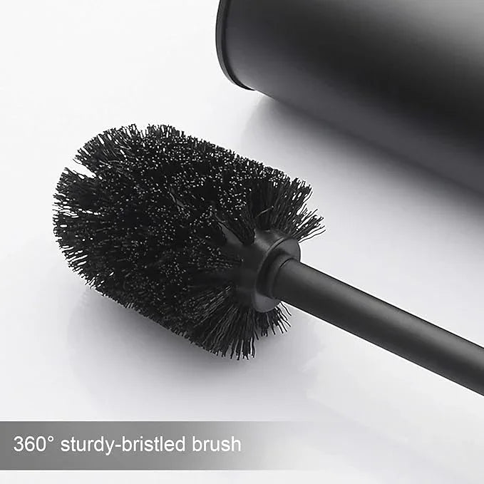 BGL Stainless Steel Toilet Brush with Holder, 2 Black Bristle Heads - ModernBath