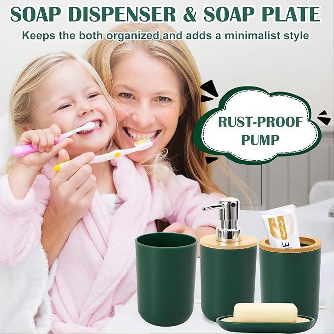 iMucci Bathroom Accessories Bathroom Sets with Shower Curtain, Bath Towel Set, Trash Can, Toilet Brush, Soap Dispenser, Bathroom Accessories Set Complete - ModernBath