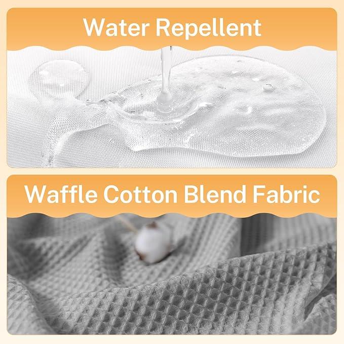 River Dream Lake Wanaka Fabric Shower Curtain Set, Cotton Blend, Waffle Weave, with Snap in Replacement Liner，54 x 80 inches - ModernBath