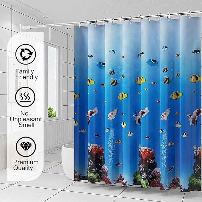 TIKABC Shower Curtain Liner, 4G PEVA Shower Liner, Plastic Waterproof Shower Curtains, 72x72 inch with Grommet Holes 3 Magnetic Weights - ModernBath