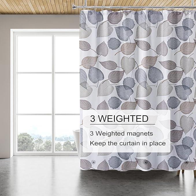 TIKABC Shower Curtain Liner, 4G PEVA Shower Liner, Plastic Waterproof Shower Curtains, 72x72 inch with Grommet Holes 3 Magnetic Weights - ModernBath