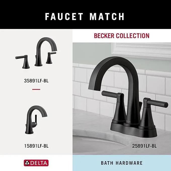Delta Faucet Becker (1-Pack) Toilet Paper Holder, Matte Black, Wall Mounted Euro Hook Design BCK50-MB - ModernBath