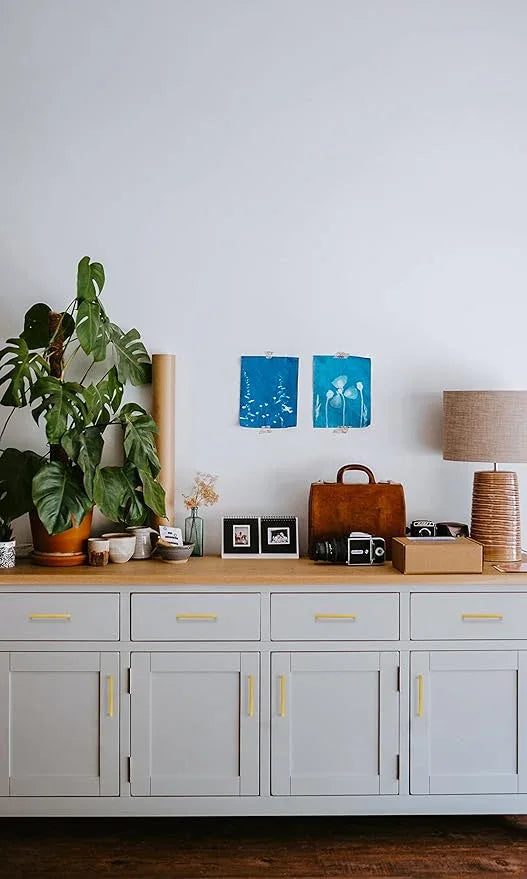 Ravinte 25 Pack Solid 5 Inch Square Cabinet Handles - Brushed Brass Drawer Pulls - Kitchen Hardware Handles - ModernBath