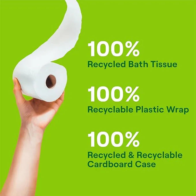 Seventh Generation Toilet Paper White Bathroom Tissue 2-ply 100% Recycled Paper without Chlorine Bleach 24 count, Pack of 2 - ModernBath