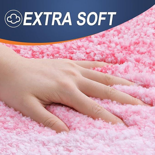 OLANLY Bathroom Runner Rugs 54x24, Extra Soft Absorbent Microfiber Bath Rugs, Rubber Backing, Quick Dry, Machine Washable Bath Mats for Bathroom Floor, Tub and Shower, Home Decor Accessories, Pink - ModernBath