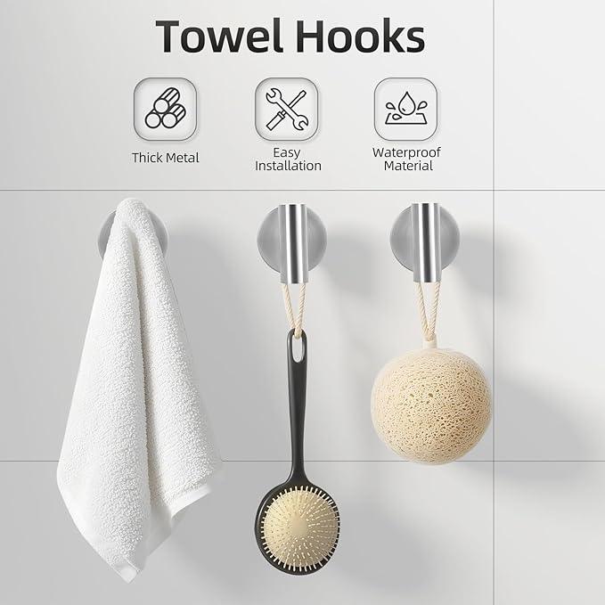 Brushed Nickel Towel Bar Set 5 Pieces, SUS304 Stainless Steel Bathroom Hardware Set, Bathroom Towel Holder Set Wall Mounted-16 Inch Towel Bar, Toilet Paper Holder, Towel Hooks, Towel Ring - ModernBath
