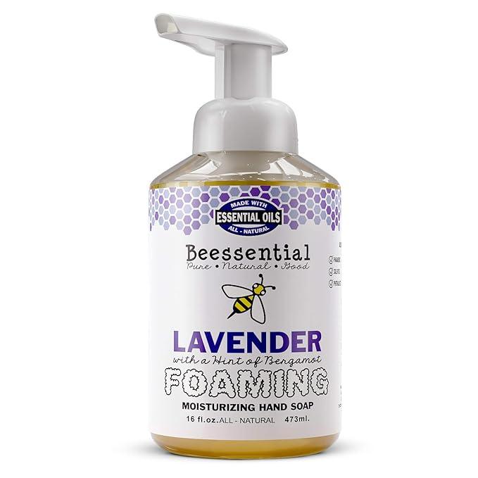 Beessential All Natural Foaming Hand Soap, Lavender and Bergamot Essential Oils, Made with Moisturizing Aloe & Honey - Made in the USA, 16 oz - ModernBath