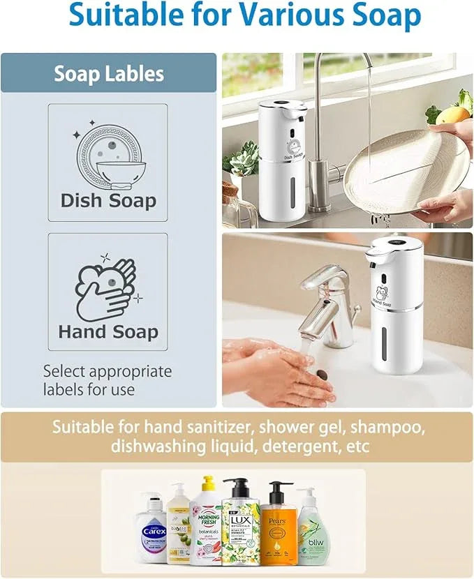 Automatic Liquid Soap Dispenser 12.8oz, Rechargeable & 6 Levels Soap Adjustable with Digital Display, Wall Mount, Waterproof, Touchless Hand/Dish Soap Dispenser for Kitchen, Bathroom, Hotel - ModernBath